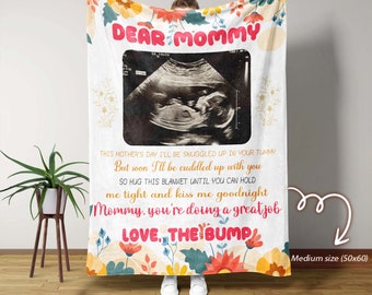 Personalized Pregnant Mom Blanket, Dear Mommy Blanket, Pregnant Mom Gifts, Custom Ultrasound Blanket, Mothers Day Gift, First Time Mom Gift