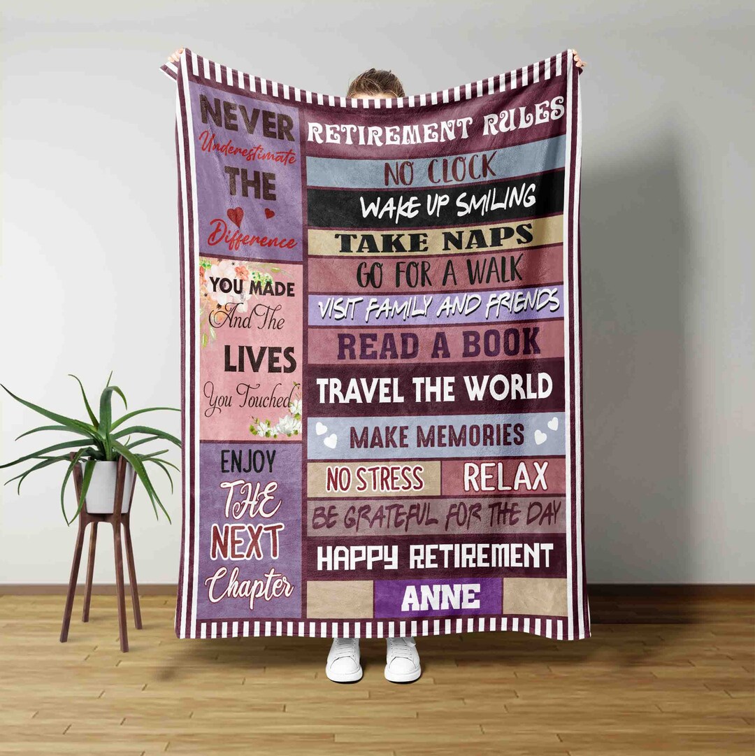 Retirement Rules Blanket, Retried Blanket, Best Retirement Gifts Ideas