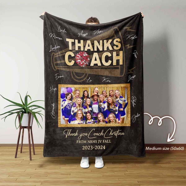 Thanks Coach Blanket, Custom Cheerleader Coach Blanket, Thanks Cheerleader Coach Blanket,Cheerleader Coach Team Blanket, Custom Name Blanket