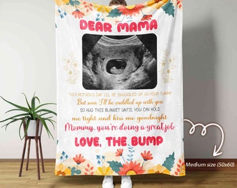 Personalized Pregnant Mom Blanket, Dear Mommy Blanket, Pregnant Mom Gifts, Custom Ultrasound Blanket, Mothers Day Gift, First Time Mom Gift