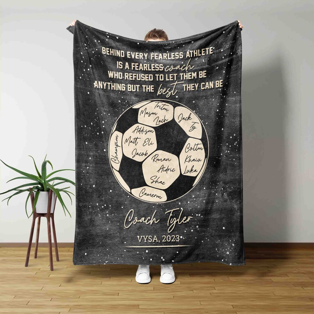 Soccer Blanket Coach Blanket Thank You Soccer Coach Blanket Etsy