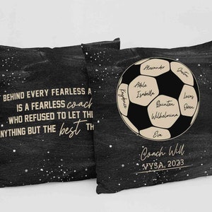 Personalized Soccer Pillow, Soccer Pillow, Coach Pillow, Thank You Soccer Coach Pillow, Soccer Team Gift For Coach Pillow, Soccer Coach Gift