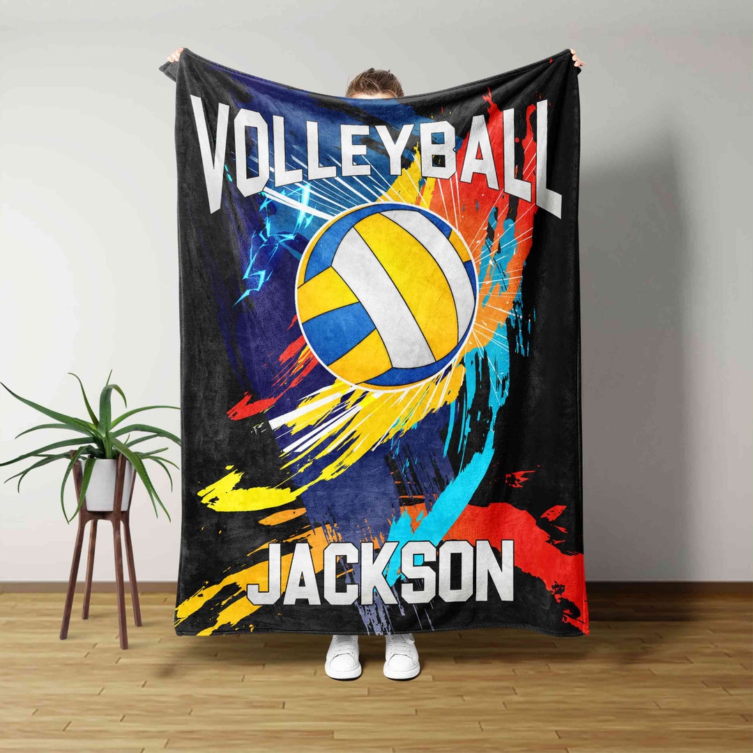 Personalized Volleyball Blanket, Sports Blanket, Volleyball Blanket