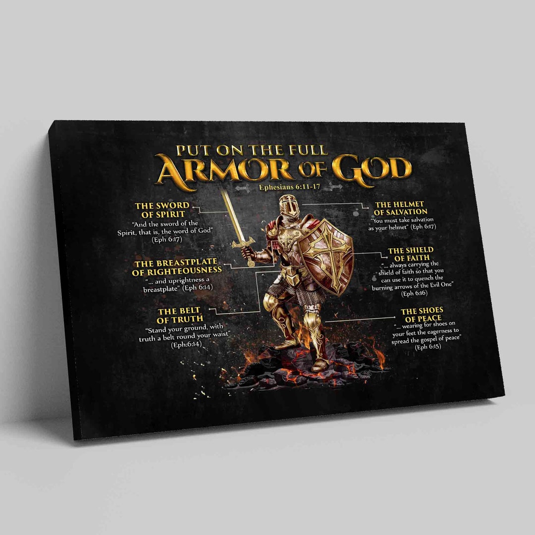 Armor of God Canvas, Religious Canvas, Christian Gift, Shield of Armor
