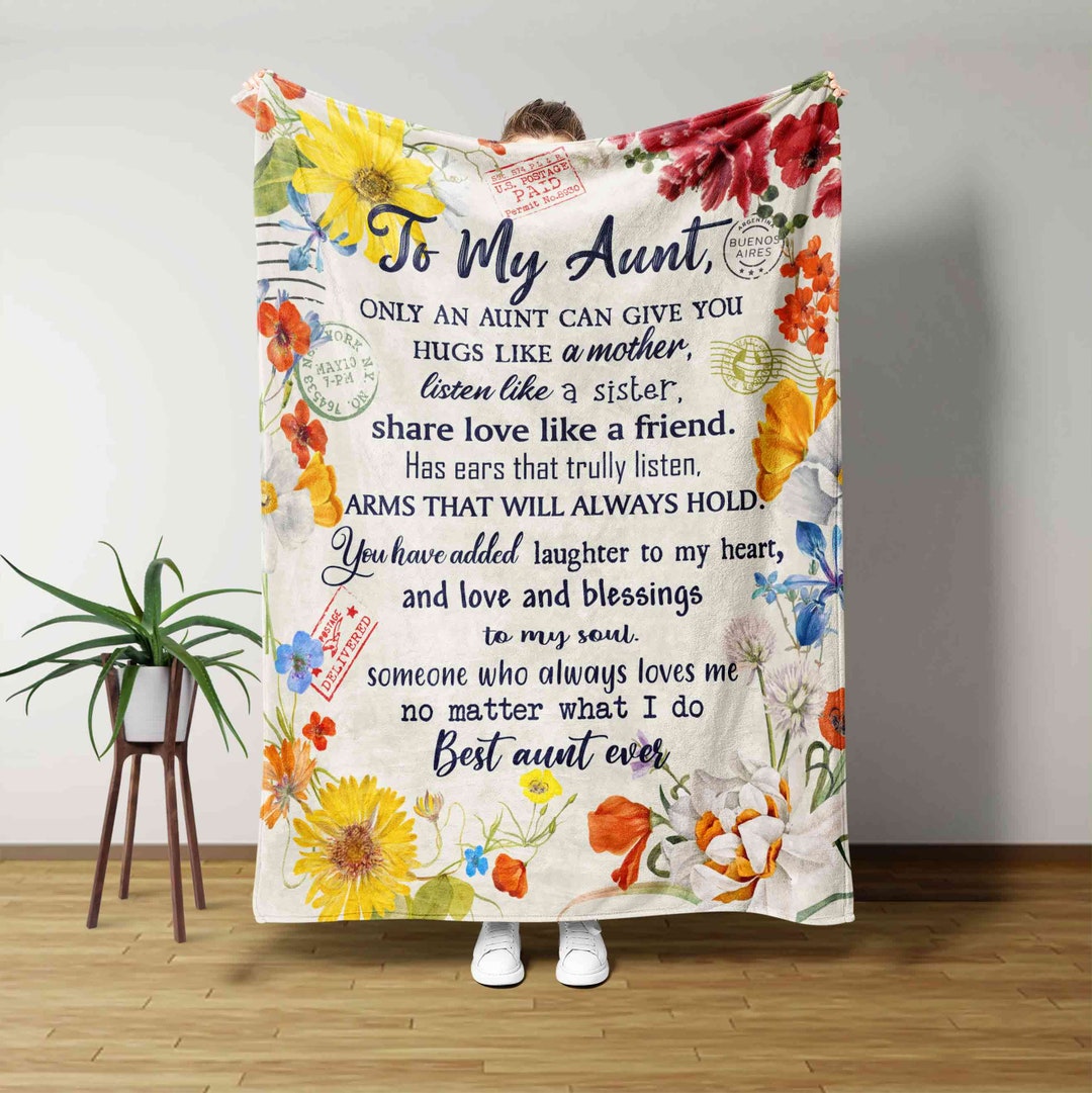 To My Aunt Blanket Aunt Blanket Flower Blanket Blanket for Etsy