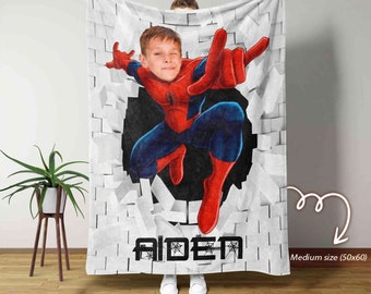 Custom Face Blanket, Super Hero Blanket For Children, Custom Name Blanket, Best Gift For Him