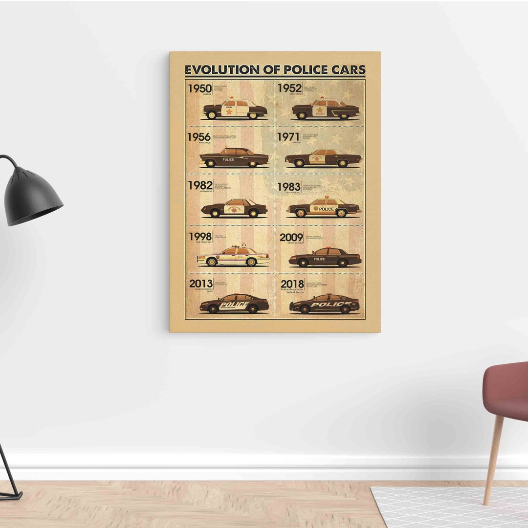 Evolution of Police Cars Canvas Police Cars Poster Vingtage - Etsy
