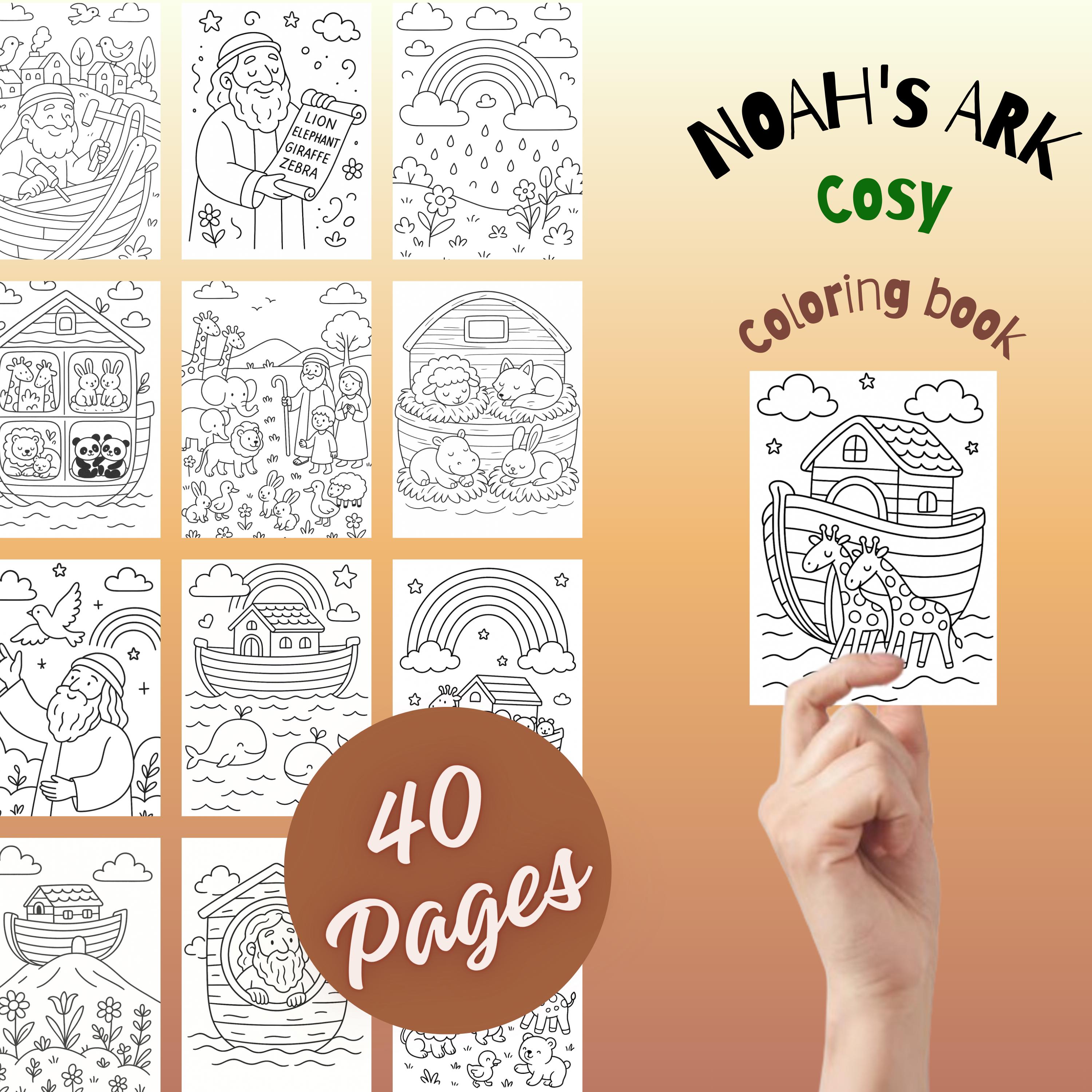Noah's Ark Coloring Pages – 40 Bible Story Printable PDF – Christian ...