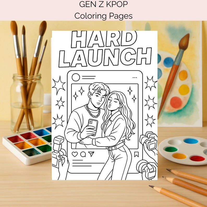 30 K-POP Gen Z Slang Coloring Pages for Teens & Adults | Viral Internet ...