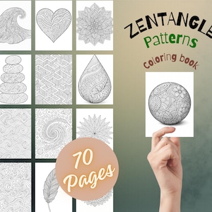 Zentangle Coloring Pages | 70 Intricate Printable Designs for Adults | Depth & Illusion Art PDF