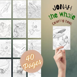 Jonah and the Whale Coloring Pages | 40 Detailed Bible Story Illustrations | Christian Coloring Book for Adults | Printable Scripture PDF