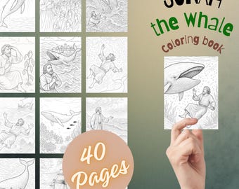 Jonah and the Whale Coloring Pages | 40 Detailed Bible Story Illustrations | Christian Coloring Book for Adults | Printable Scripture PDF