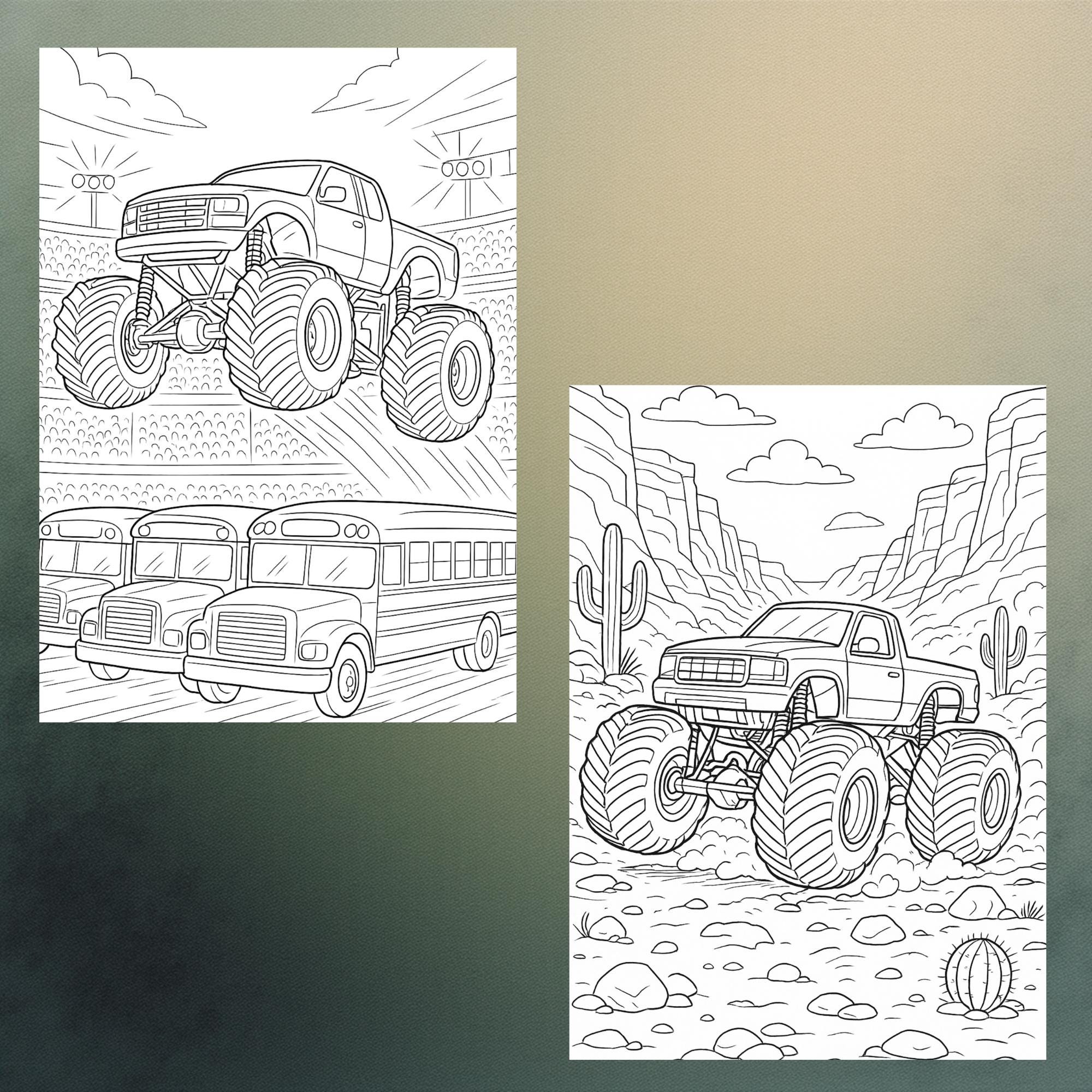 40 Realistic Monster Truck Coloring Pages for Kids and Adults | Off ...