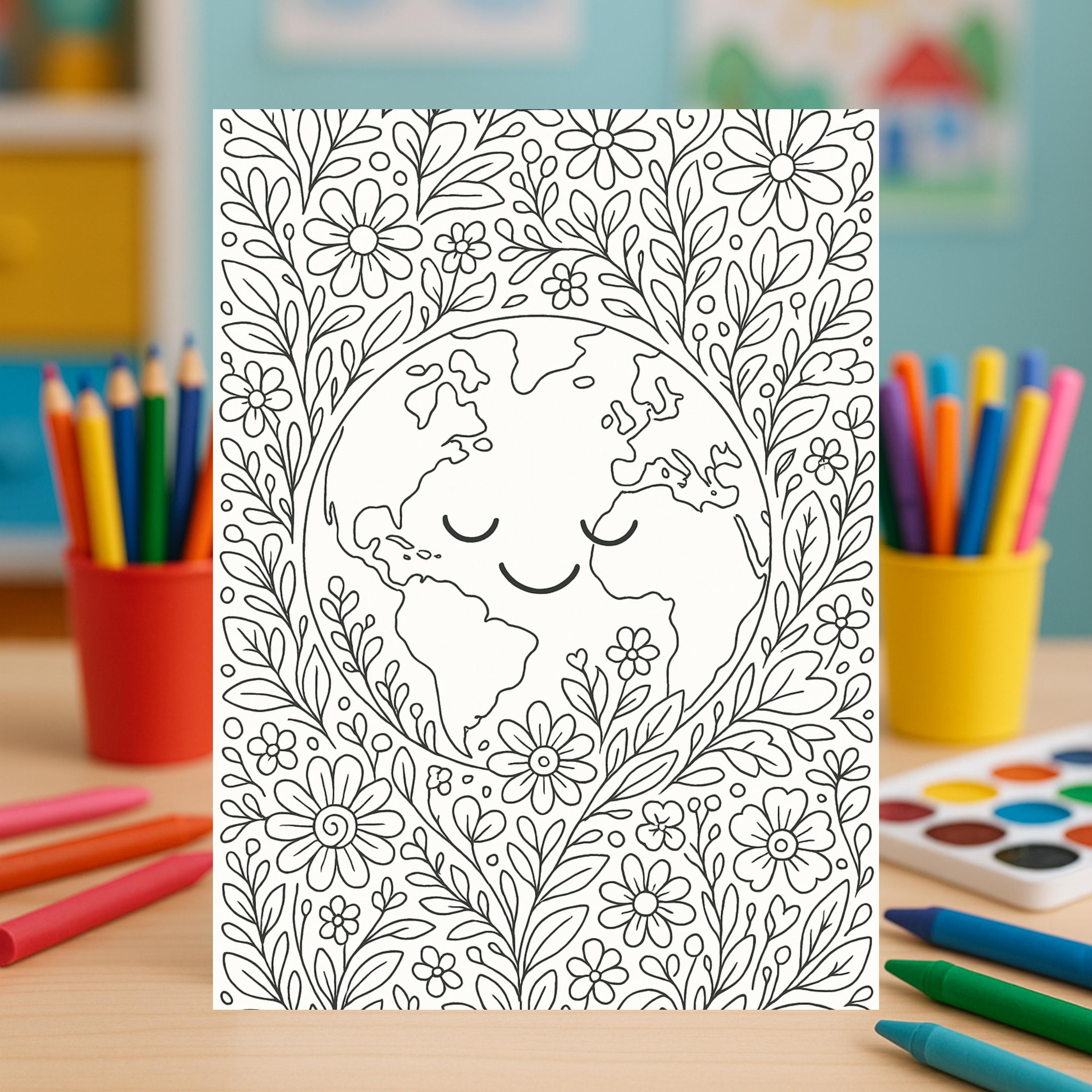 Earth Day Coloring Pages – Cozy Earth Day Printable PDF – 40 Eco ...