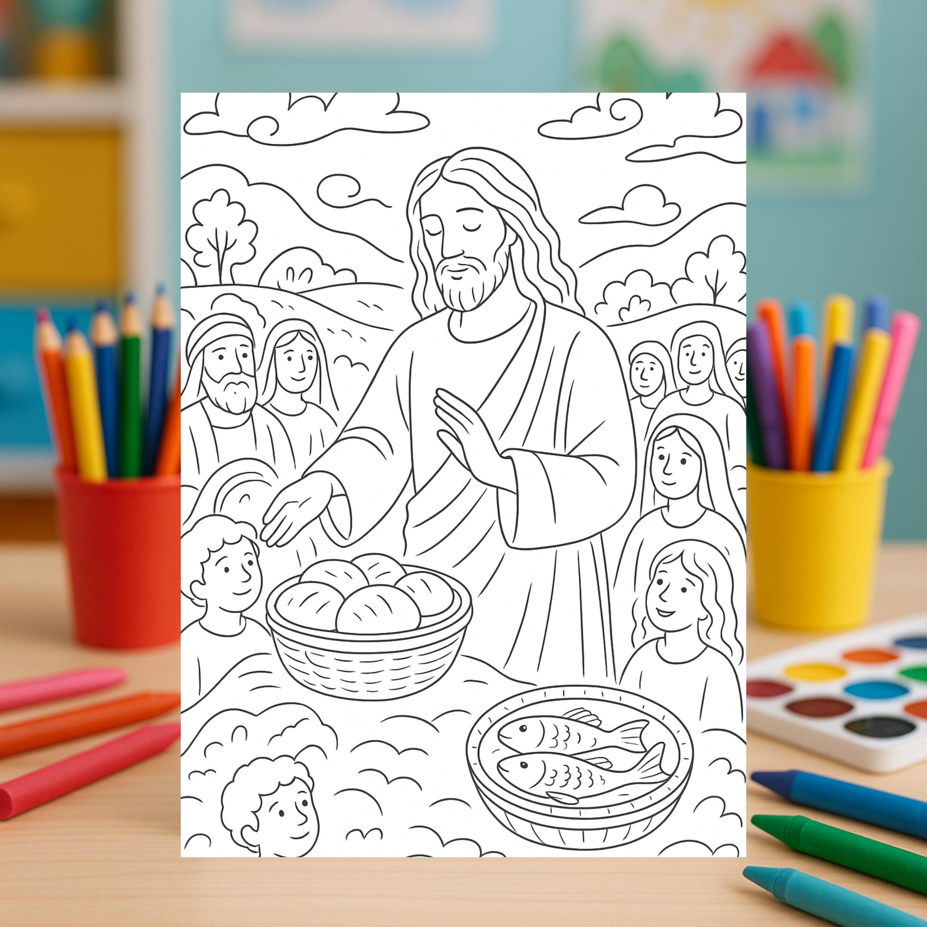 Jesus Miracles Coloring Book for Kids | Christian Bible Coloring Pages ...