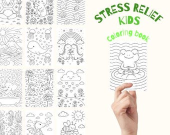 40 pagine da colorare per bambini che favoriscono la calma e la concentrazione | Attività per alleviare ADHD e ansia | Libro da colorare stampabile e consapevole in formato PDF | Rilassante per bambini