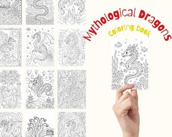 40 Mythological Dragon Coloring Pages | Printable Great Dragons | Fantasy Coloring Sheets for Kids & Adults | Instant PDF Download