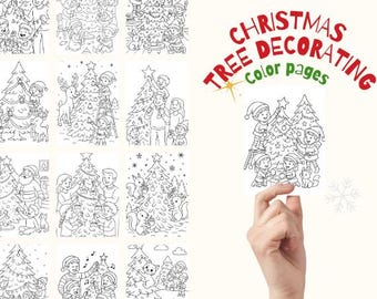 40 divertenti pagine da colorare per decorare l'albero di Natale per bambini | Attività festive per le vacanze in famiglia | PDF di Natale stampabile