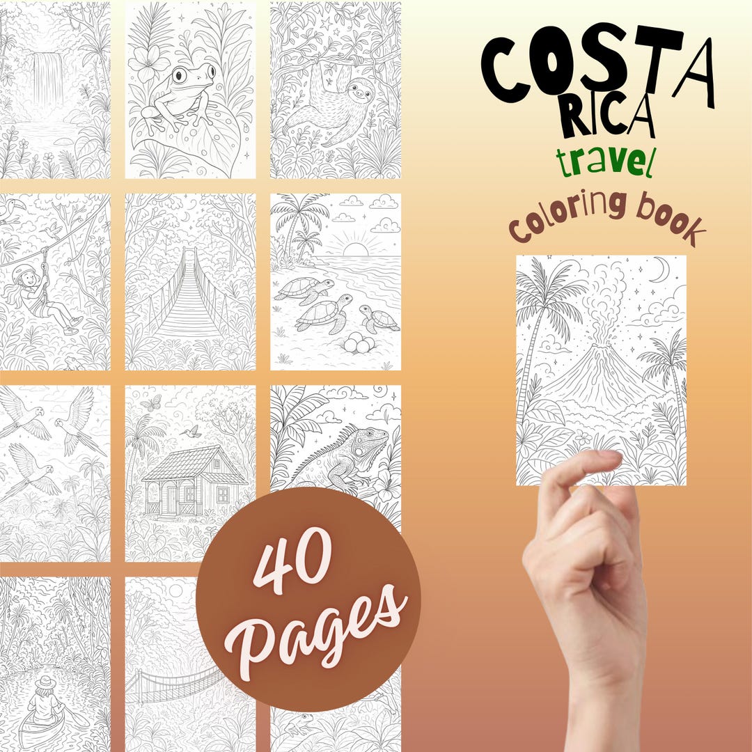 Costa Rica Coloring Pages – Jungle & Wildlife Printable PDF – Whimsical ...