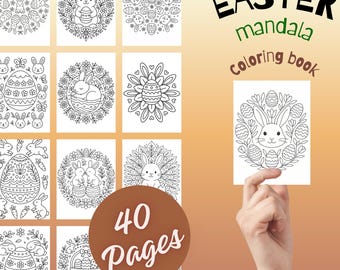 Easter Bunny Mandala Coloring Pages – Cozy Egg Mandala Coloring Book, Cute Bunny, Spring Mandala Art, Relaxing Easter Coloring Pages PDF
