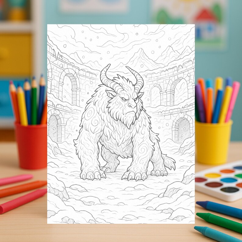 Beast Games Coloring Pages Printable PDF | 40 Fantasy Beast Arena ...