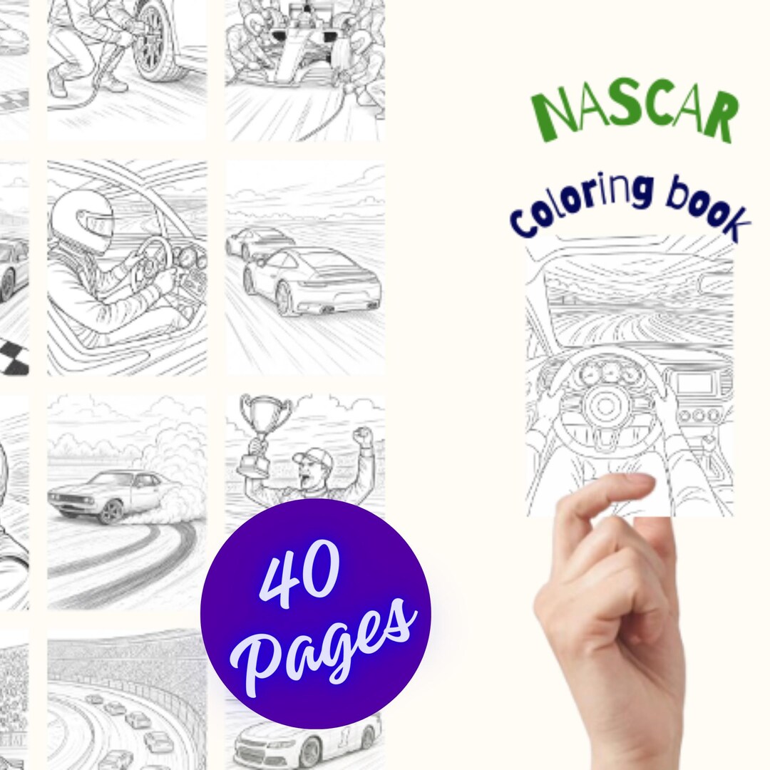 Banger Racing Coloring 40 Realistic NASCAR Racing Coloring Pages | Detailed Motorsports Line ...
