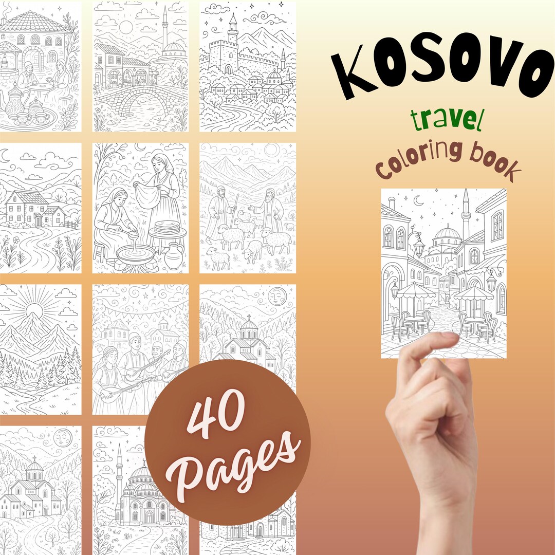 Kosovo Coloring Pages – Balkan Village & Mountain Printable PDF ...