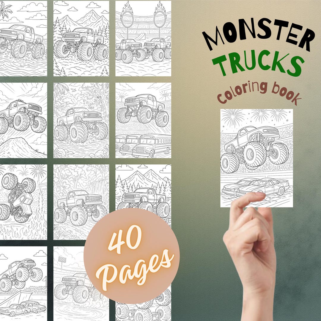 40 Realistic Monster Truck Coloring Pages for Kids and Adults | Off ...