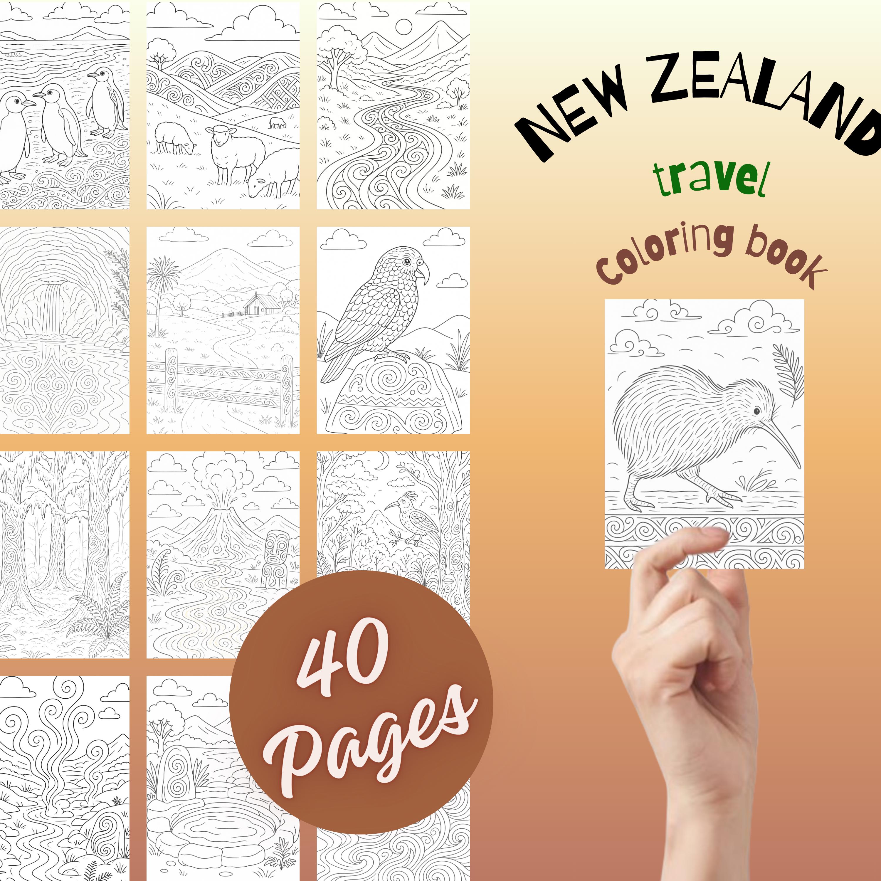 New Zealand Colouring Book - Etsy