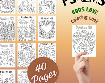 Psalms About God’s Love & Identity Coloring Book | 40 Bible Verse Coloring Pages | Christian Affirmation | Scripture Faith Coloring PDF