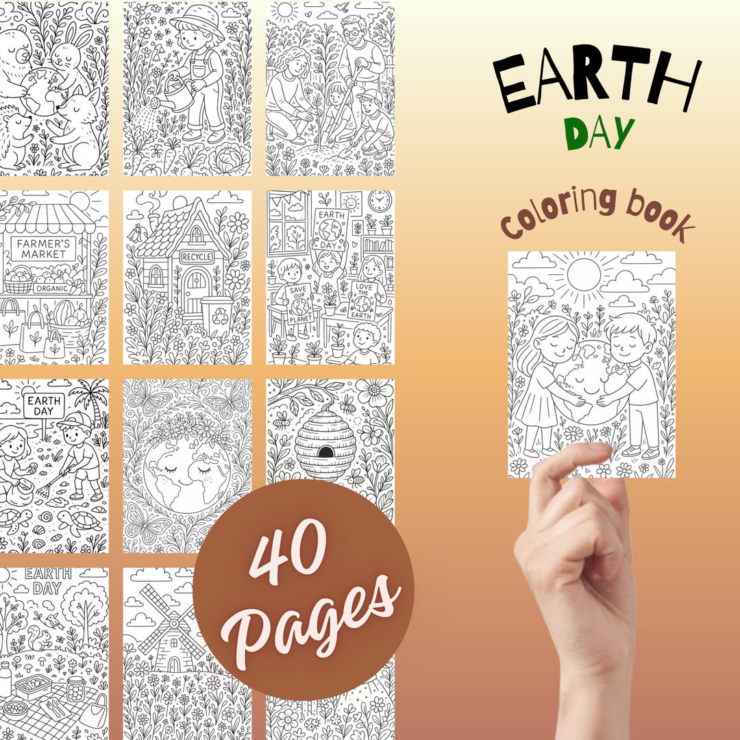 Earth Day Coloring Pages – Cozy Earth Day Printable PDF – 40 Eco ...