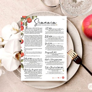 Blessings Rosh Hashanah Printable Sheet, table decor, Jewish New Year Digital Download, Interactive, Jewish holiday, simanim, Shana tova