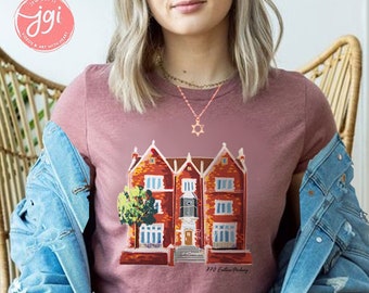 770 Eastern Parkway Building, Chabad, Art, Tote bag, cotton tshirt, tee, hasid, graphic shirt, Aesthetic, Gift for her, rebbe, Art, Jewish