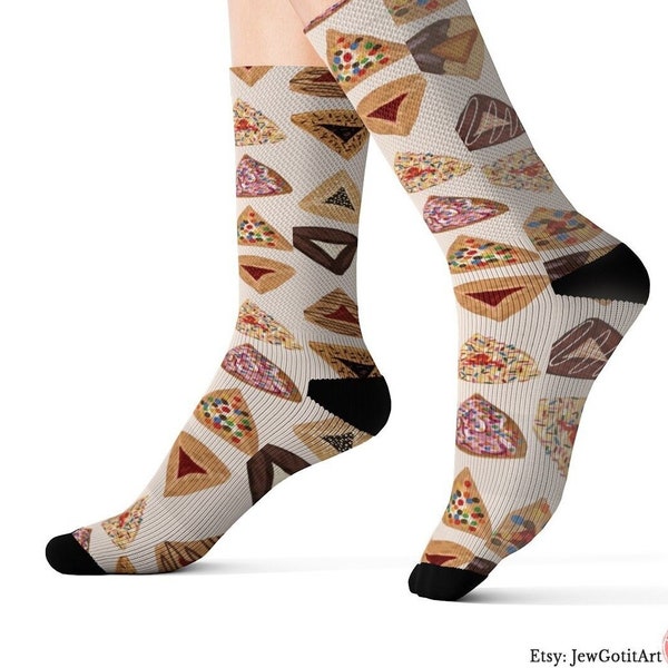 Purim Hamantaschen Socks Cookie Sock Israeli Artist Israel Art Jewish Holiday Costume Decorations Am Yisrael Chai Judaica Purim Gifts Gift