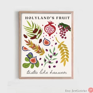 7 Species of Israel Wall Art Fruits Israel Holyland Am Yisrael Chai Jewish gift Israeli Artist Gift Jewish Gifts Art Poster Israel Art Gifts