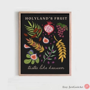 7 Species of Israel Wall Art Fruits Israel Holyland Am Yisrael Chai Jewish gift Israeli Artist Gift Jewish Gifts Art Poster Israel Art Gifts