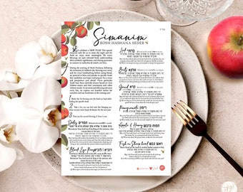 Blessings Rosh Hashanah Printable Sheet, table decor, Jewish New Year Digital Download, Interactive, Jewish holiday, simanim, Shana tova