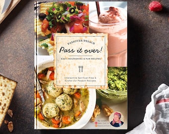 Libro de cocina de Pascua Descarga digital Recetas kosher para Pésaj Bendiciones de festividades judías Chistes de comida imprimibles de Pésaj Recetas kosher para Pésaj