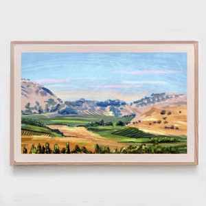 Israel Hills and Vineyards Wall Art Poster Print Painting Mountains Jewish Israel Jewish gift prints gifts Israeli Artist City Judean Hills
