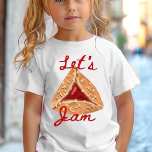 Hamantaschen Purim Kid TShirt Sweatshirt Shirt Let’s Jam Purim Costume Israeli Jewish Holiday Gift Yisrael Chai Cookie Shirt Purim Gift