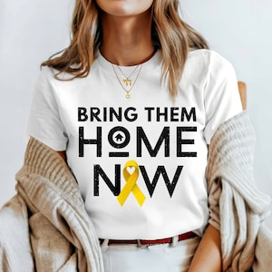 Bring Them Home Now Yellow Ribbon Heart Shirt Gifts Tshirt Am Yisrael Chai Jewish Star David Cotton Israeli Art Israeli Artist Jewish Gift