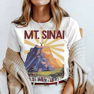 Mt. Sinai TShirt Shavuot Am Yisrael Chai shirt graphic shirt israel art jewish gift Proud Jew Israeli Artist Jewish Holiday Gift Idea