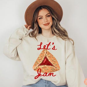 Hamantaschen Purim Sweatshirt Shirt Let’s Jam Purim Costume Israeli Artist Jewish Holiday Gift Yisrael Chai Cookie Shirt Purim Gift TShirt