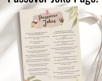 Passover Joke Page Seder Question Printable Passover Table Game Engaging Passover Questions Seder Night Passover Printable Activity Gift