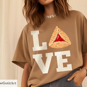I Love Hamantaschen Purim TShirt Sweatshirt Shirt Purim Costume Israeli Artist Jewish Holiday Gift Yisrael Chai Cookie Shirt Purim Gift