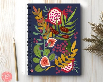 Israel Fruits Species Notebook Spiral Art Journal Planner Cover Wire-O Hanukkah Notebook Lined Pages Diary Travel Gift Birthday Gift gifts