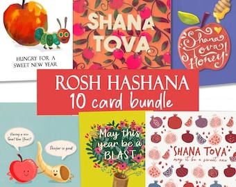 10 Set Rosh Hashanah Greeting Cards, Shana Tova Jewish Holiday Greeting Cards, shana tova gifts shana tova card rosh hashana, jewish gift