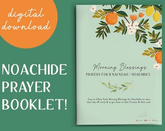 Noachide Prayer Booklet Morning Blessings Download cookbook Printable Digital Sheet Blessings for Noachide waking up Noachides Prayers Print