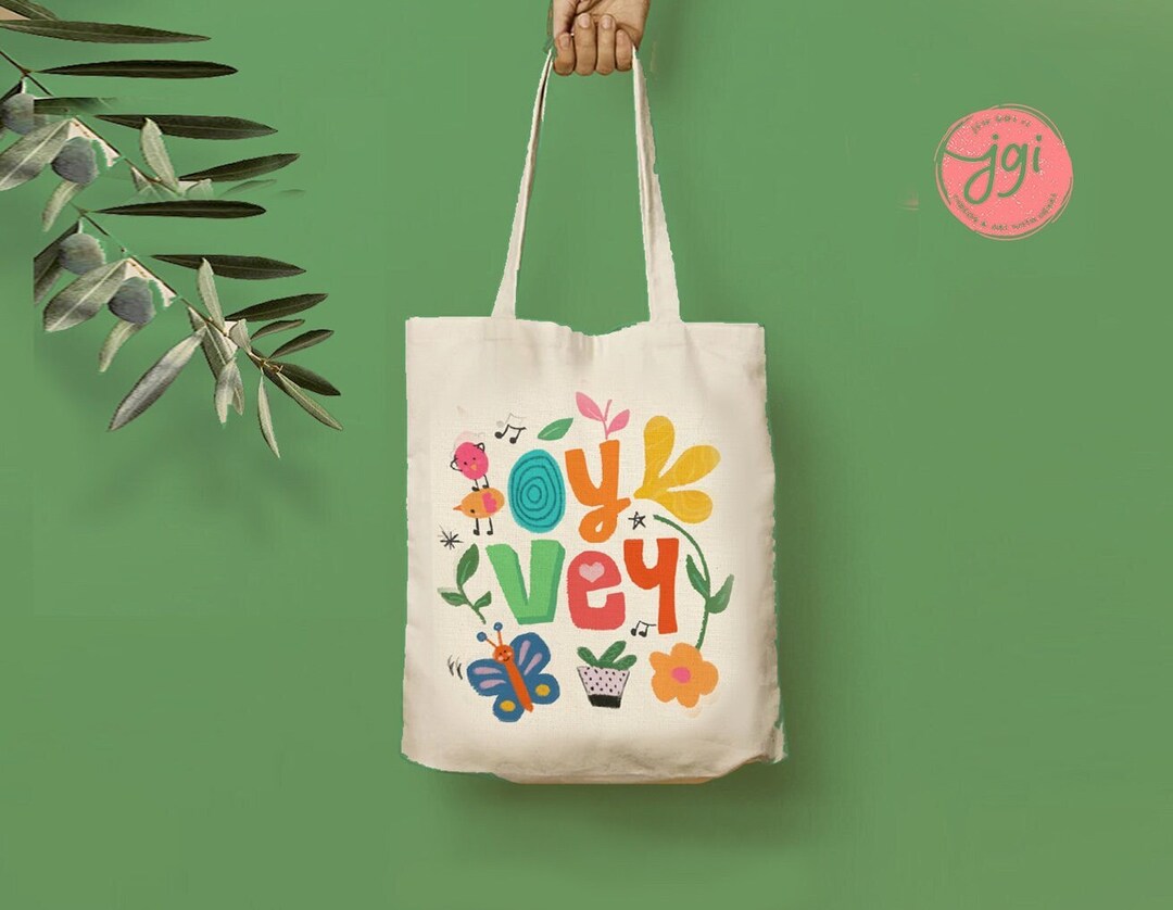OY VEY Canvas Bag, Tote Bag, Gift Idea, Cotton Canvas Bag, Aesthetic