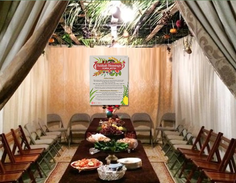 Sukkah Blessings Printable Decoration for Sukkah Decor for Etsy